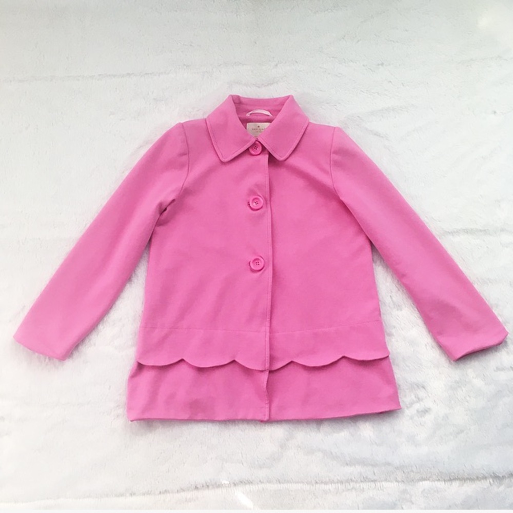 Girls Pink Kate Spade Talia Scallop Coat